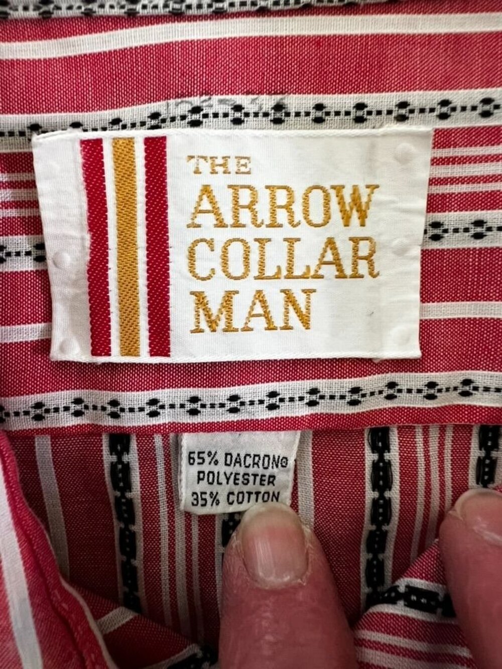 Vintage 70s Arrow Collar Man Shirt M Short Sleeve Retro Rockabilly Disco - Picture 4 of 8
